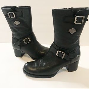 Harley-Davidson Black Leather Boots Size 5.5